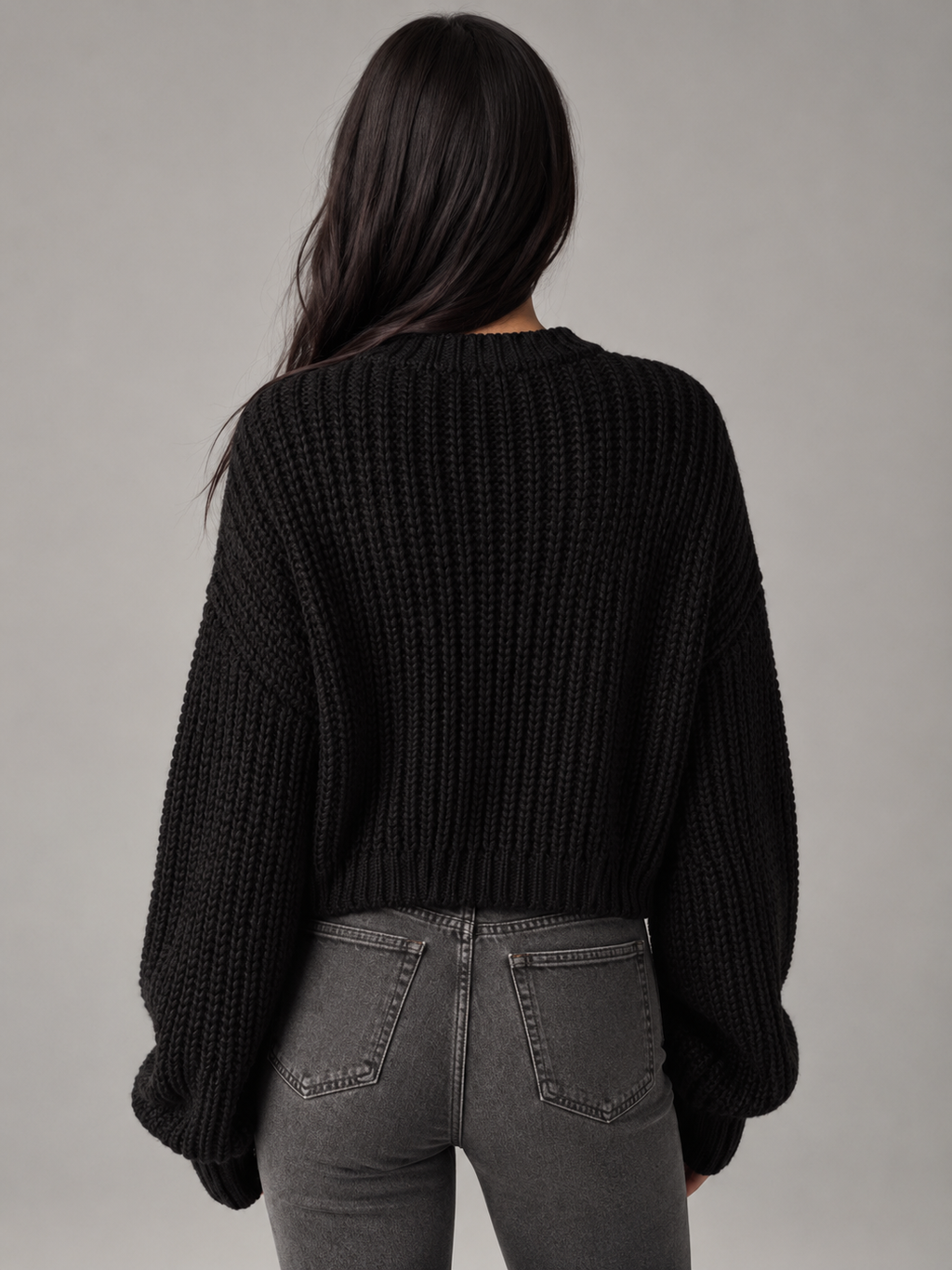 Women's oversized chunky knit jumper with dropped shoulders