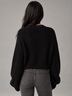 Women's oversized chunky knit jumper with dropped shoulders