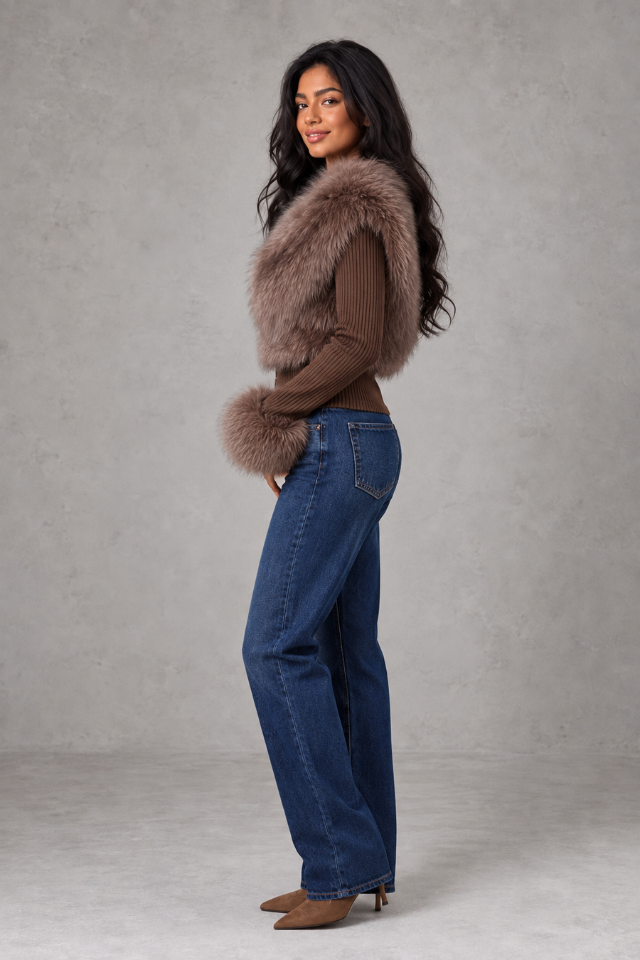 Women's Faux Fur Trim Coat | Marsden