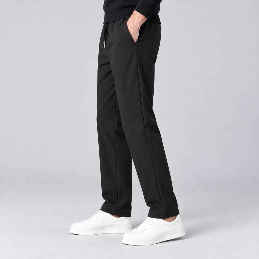 Men's fleece-lined water-repellent drawstring trousers
