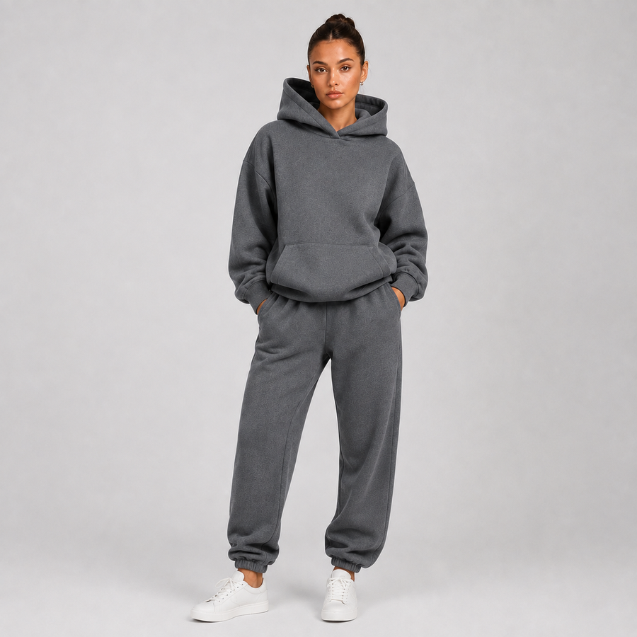 Women's oversized hoodie and jogger tracksuit set