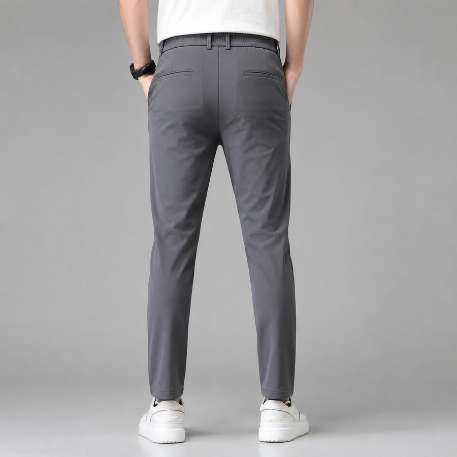 Men's slim fit stretch straight-leg trousers