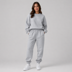 Women's embroidered sweatshirt and jogger tracksuit set