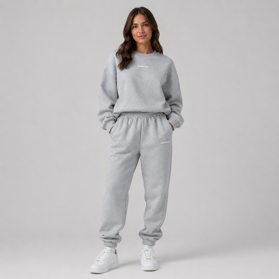 Women's embroidered sweatshirt and jogger tracksuit set
