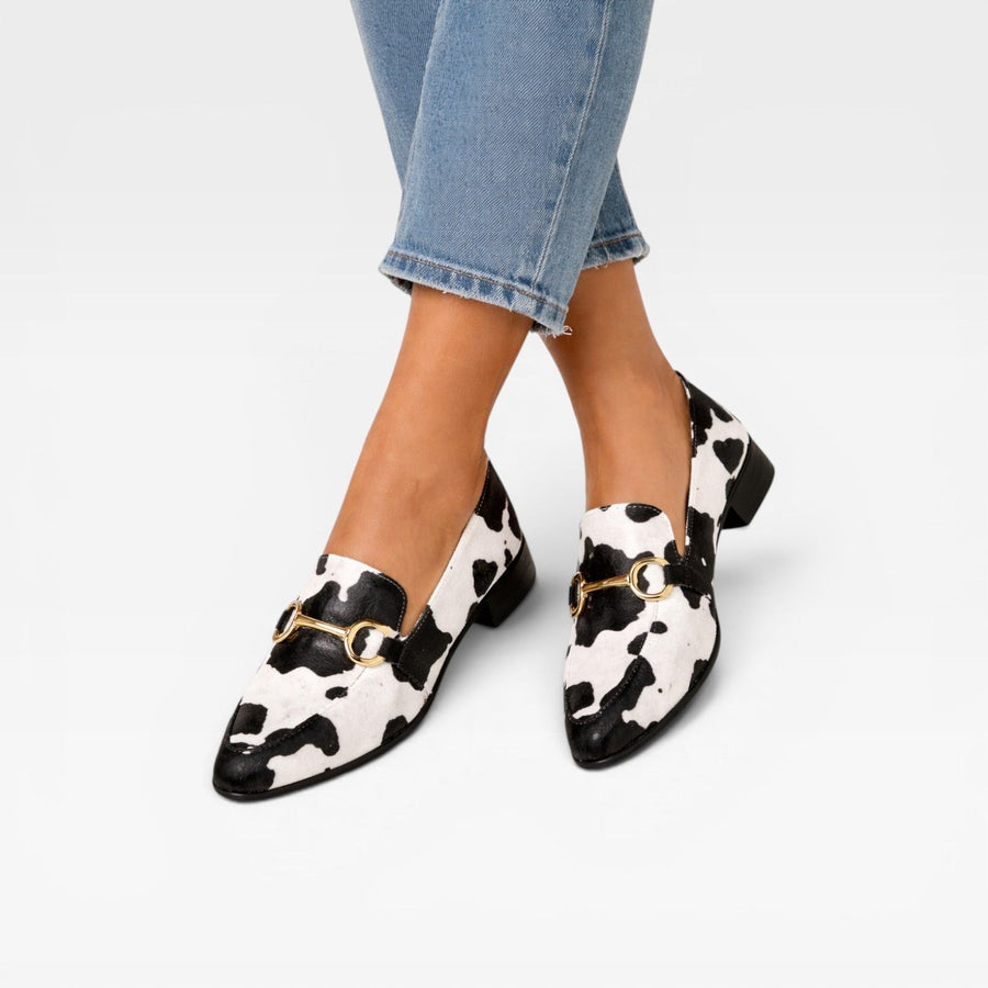 Women's Animal Print Loafers with Metal Trim — view 4