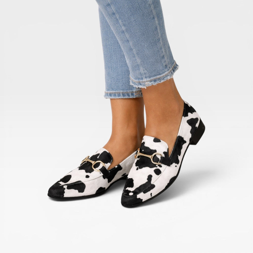 Women's Animal Print Loafers with Metal Trim — view 2