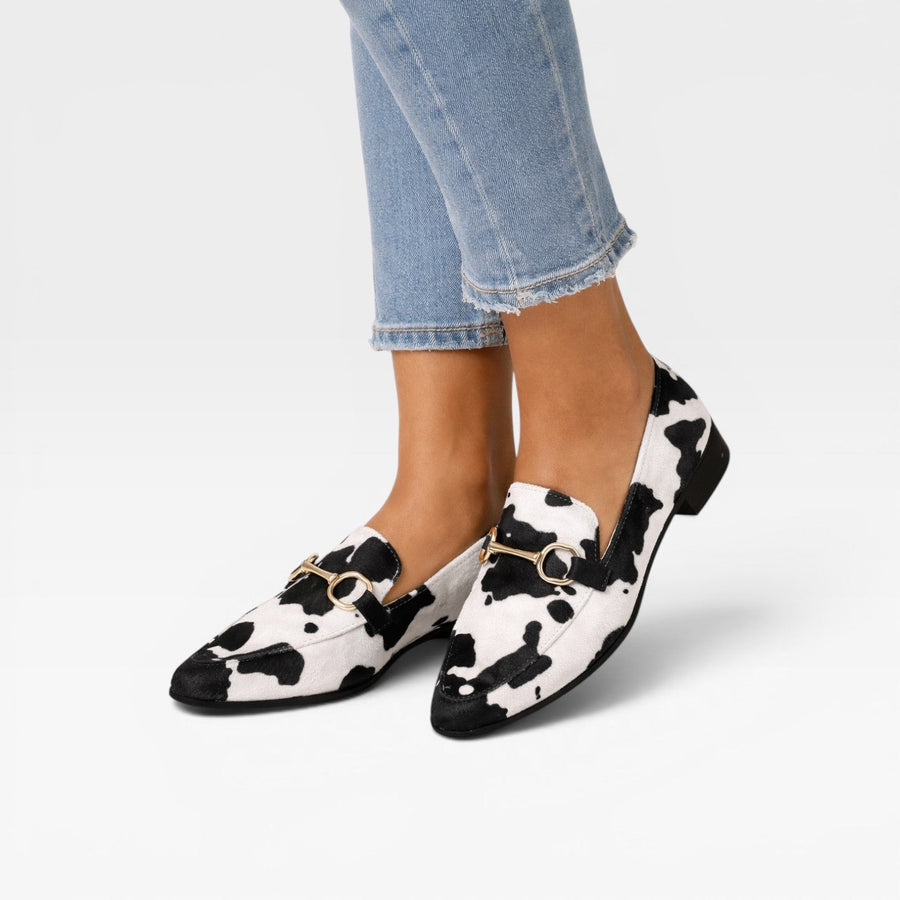 Women's Animal Print Loafers with Metal Trim — view 2