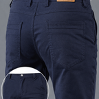 Men's slim fit straight-leg cotton-blend work trousers
