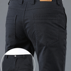 Men's slim fit straight-leg cotton-blend work trousers
