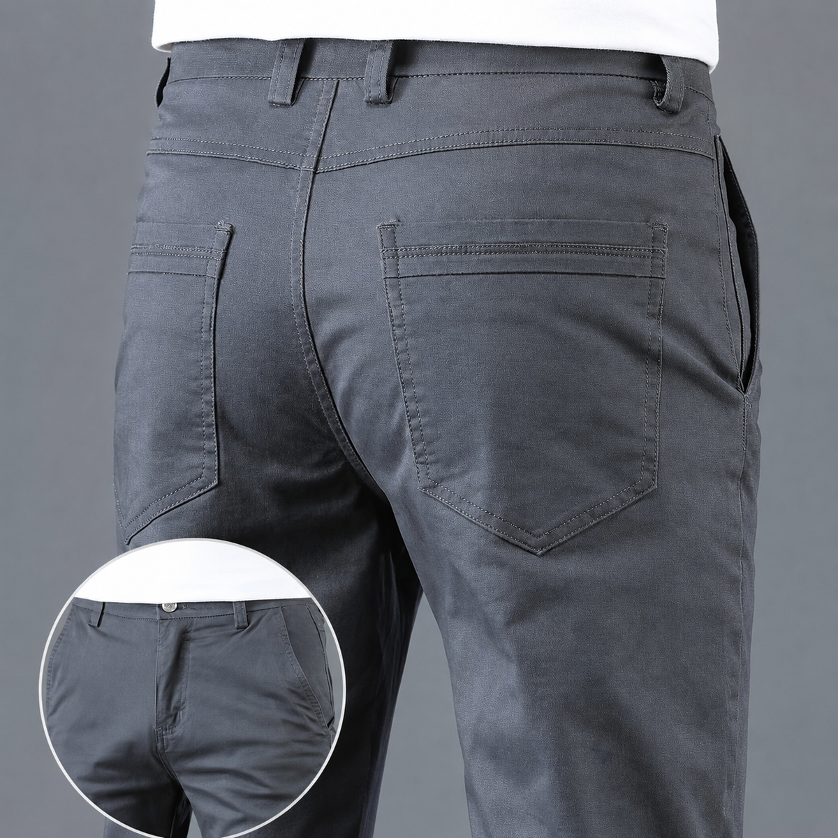 Men's slim fit straight-leg cotton-blend work trousers