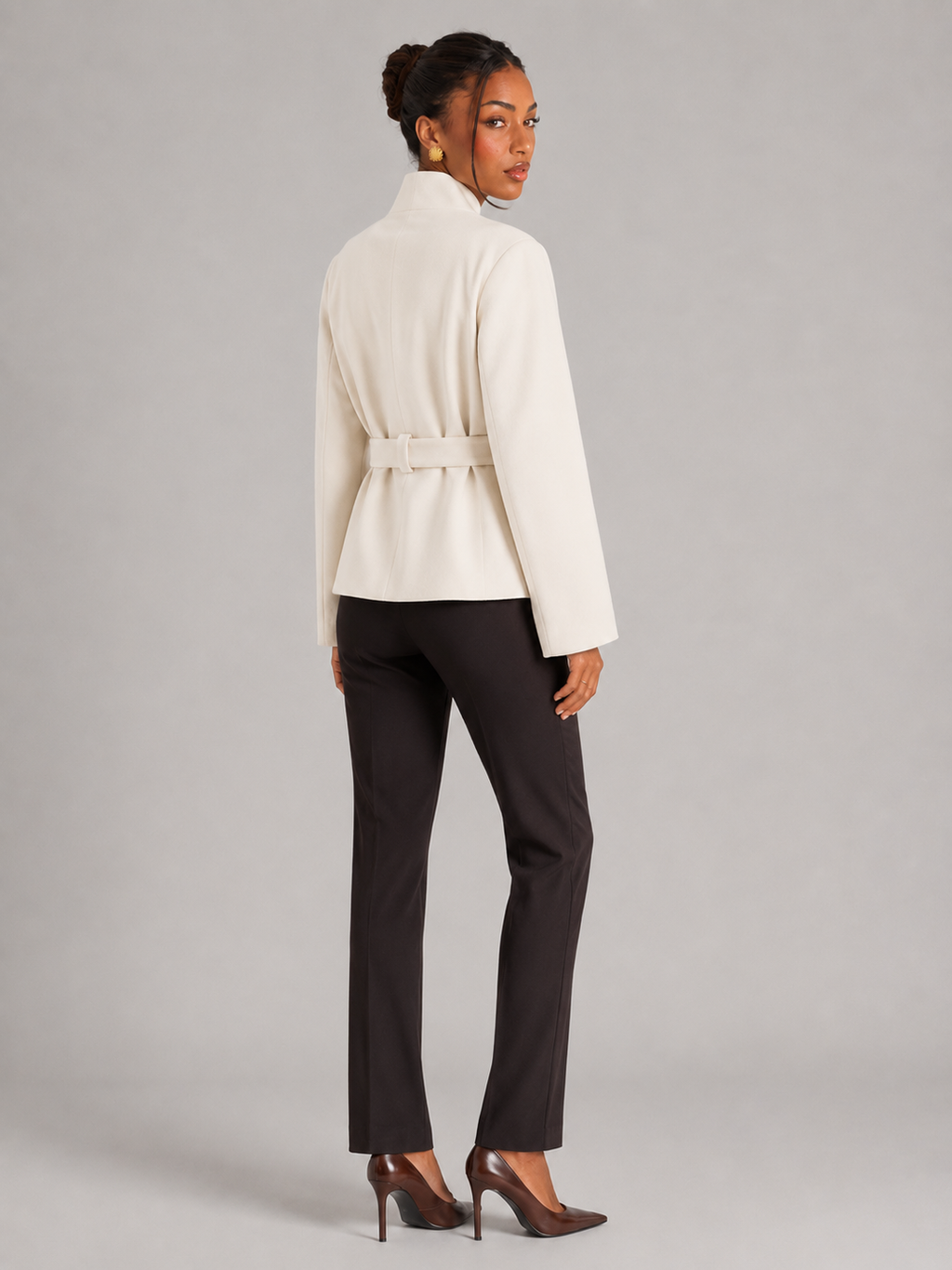 Women's belted wrap jacket