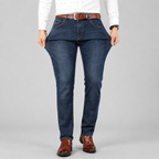 Men's slim fit straight-leg stretch denim jeans