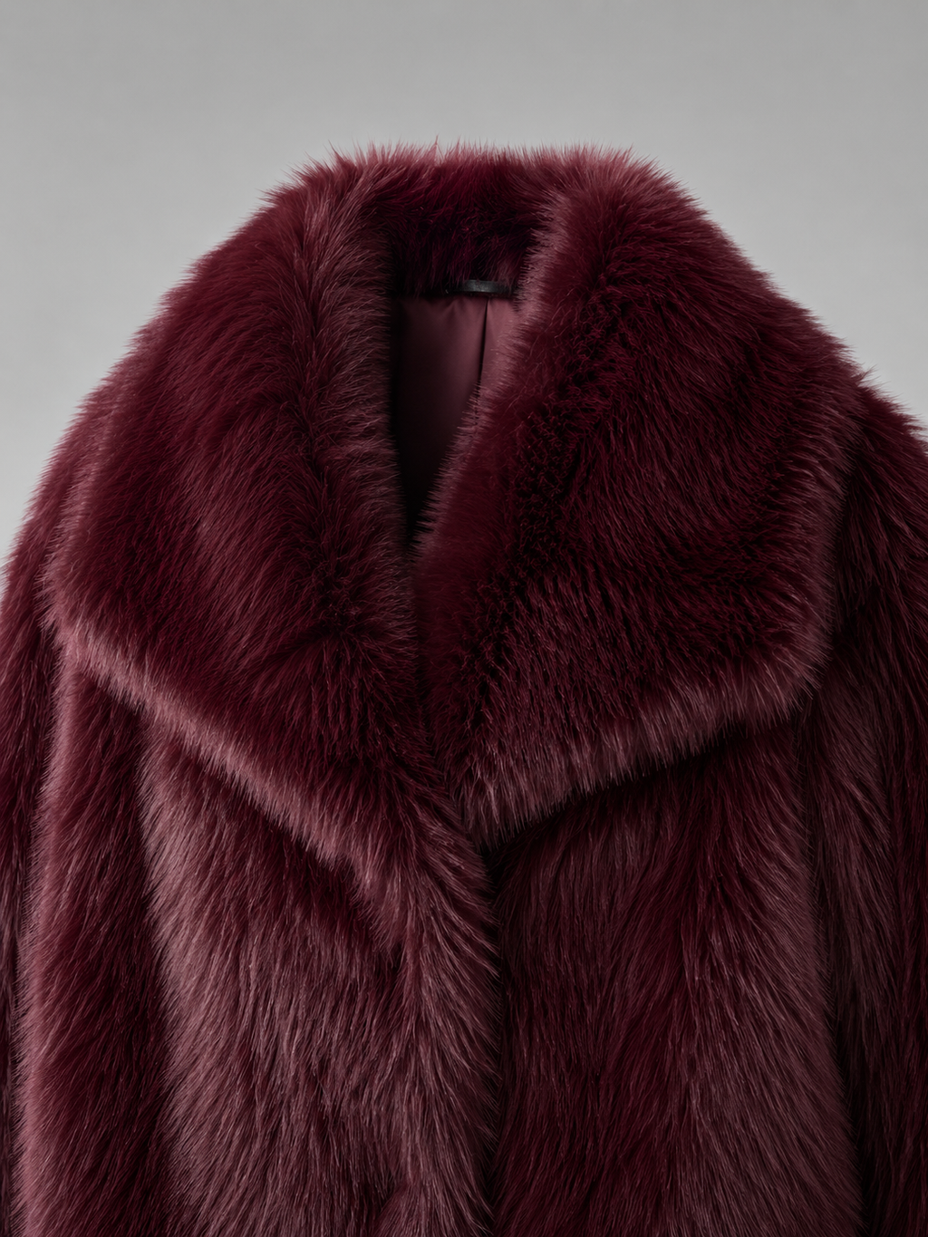 Women's cropped faux fur jacket with an open front