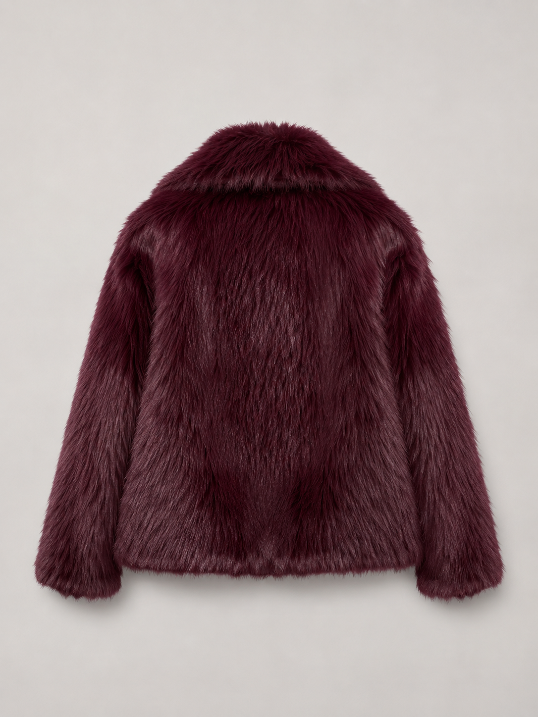 Women's cropped faux fur jacket with an open front