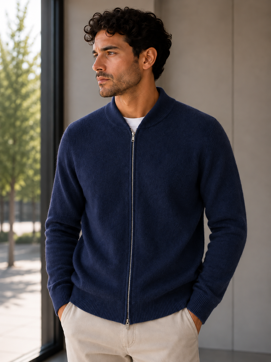 Pull en laine à fermeture intégrale pour homme | Regal