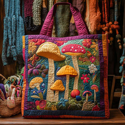 Cozy Knit Mushrooms Tote Bag