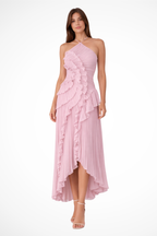 Women’s Sleeveless Halter Ruffled Maxi Dress - Parker and Grant