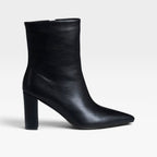 Women's Foldable Knee-High Leather Boots with Block Heel — view 6