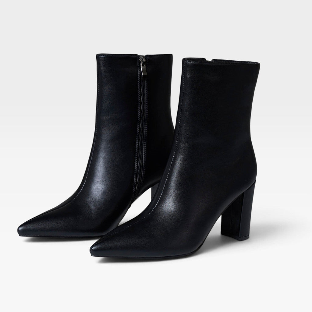 Women's Foldable Knee-High Leather Boots with Block Heel — view 7