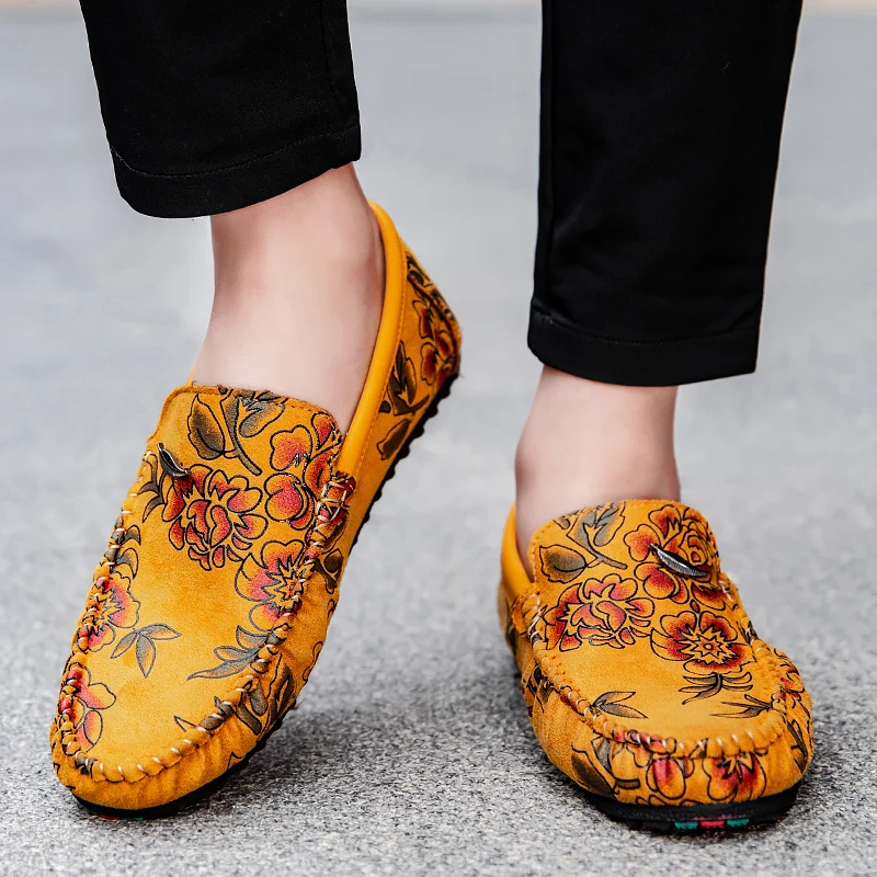 Men's Floral Leather Loafers – Konrad