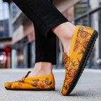 Men's Floral Leather Loafers – Konrad