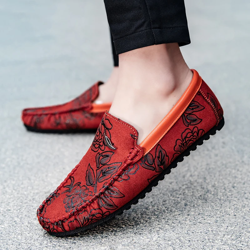 Men's Floral Leather Loafers – Konrad