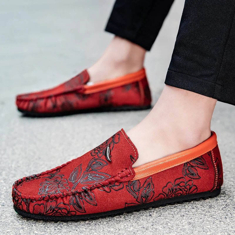 Men's Floral Leather Loafers – Konrad