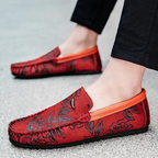 Men's Floral Leather Loafers – Konrad