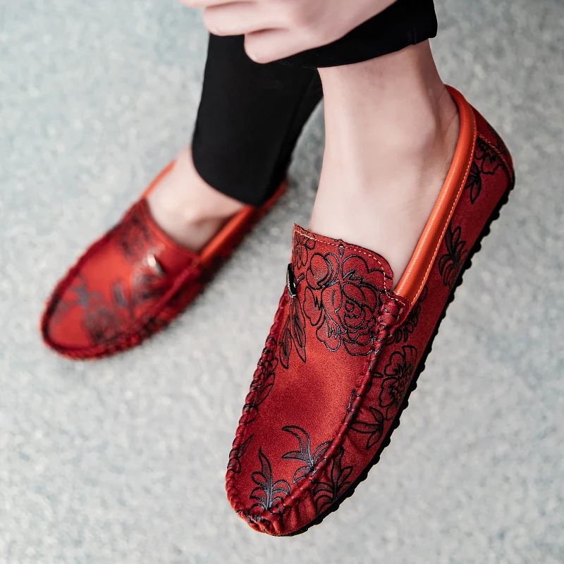 Men's Floral Leather Loafers – Konrad