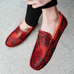 Men's Floral Leather Loafers – Konrad