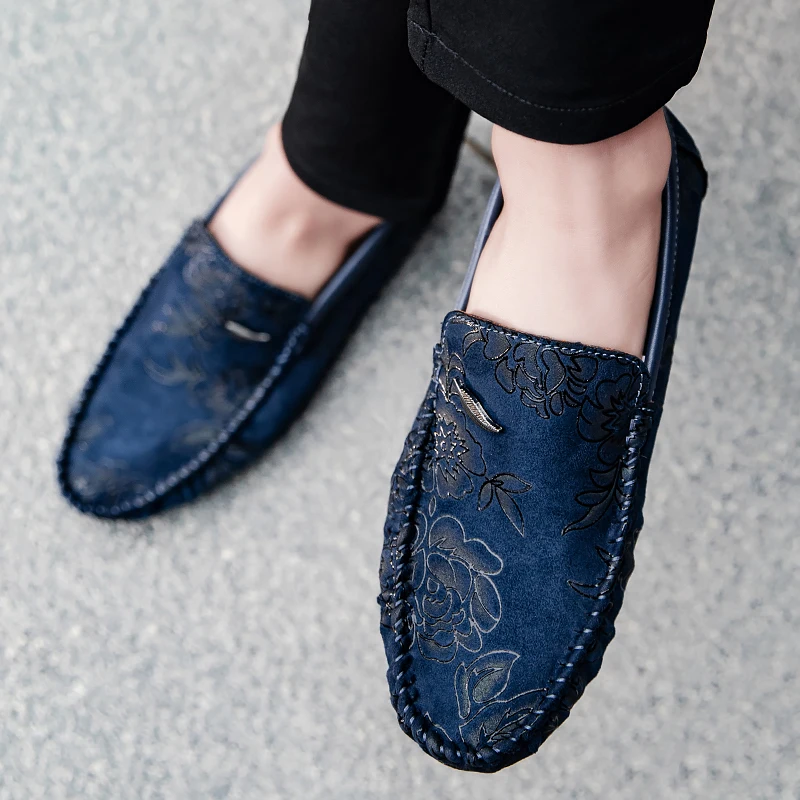 Men's Floral Leather Loafers – Konrad