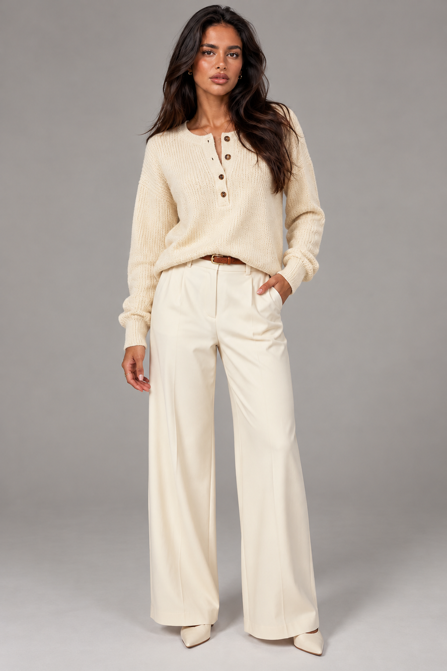 Women's Henley Knit Jumper | Rosslyn