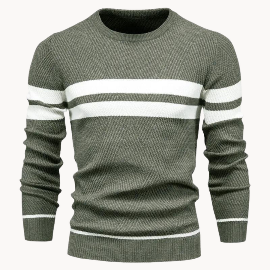 Men's Striped Crewneck Jumper | Field