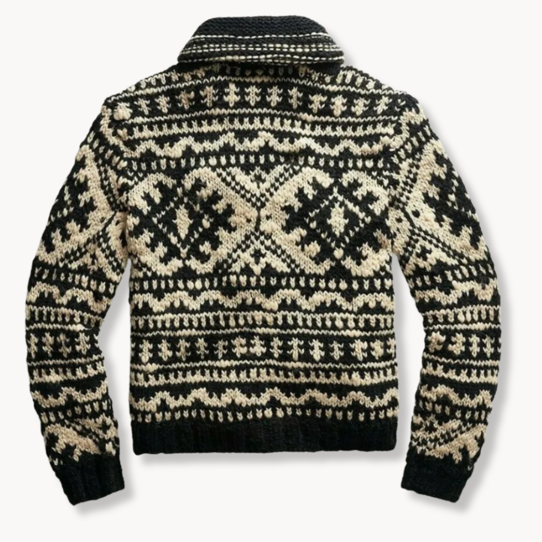 Men's Full-Zip Winter Jumper | Fair Isle