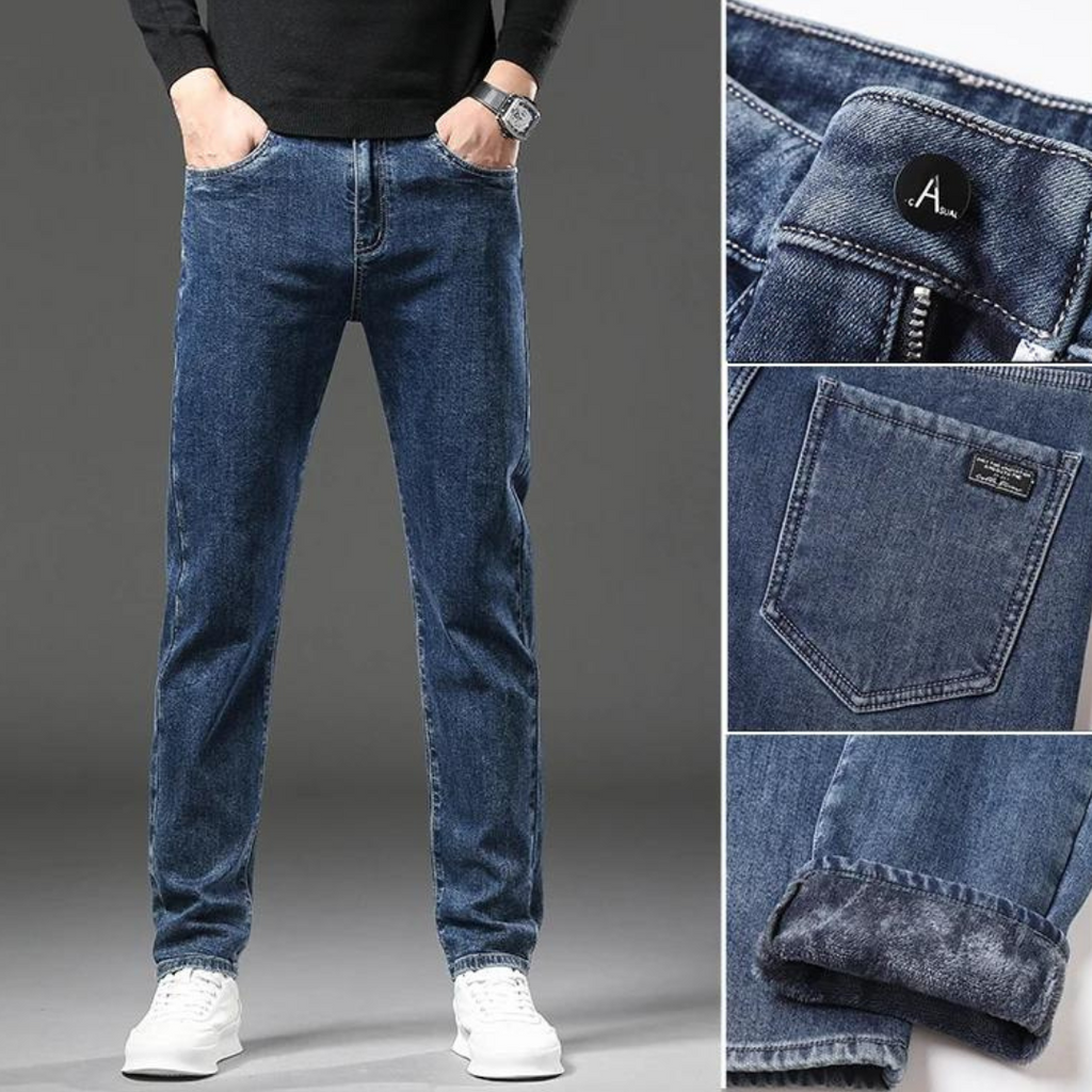 Men's Straight-Leg Jeans | Fleece-Lined