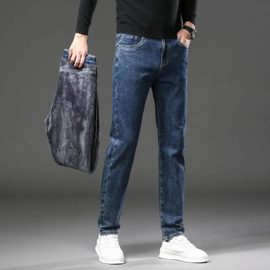 Men's Straight-Leg Jeans | Fleece-Lined