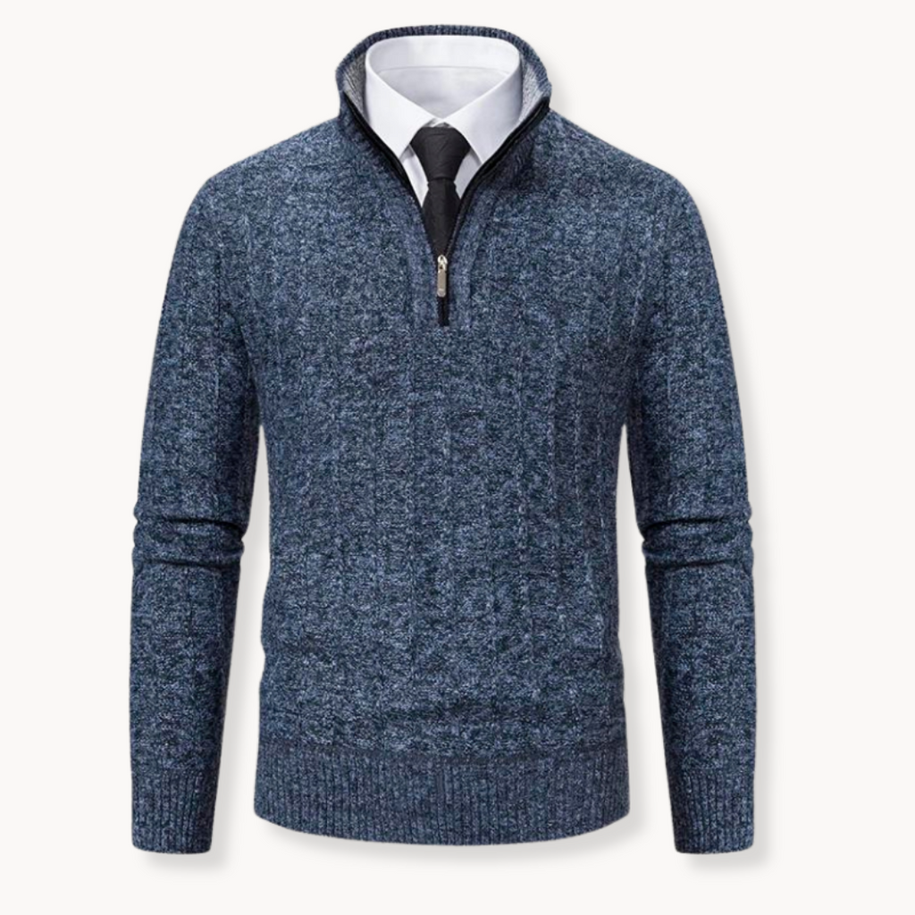 Men's Ribbed Quarter-Zip Jumper | Slim Fit