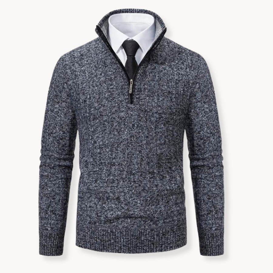 Men's Ribbed Quarter-Zip Jumper | Slim Fit