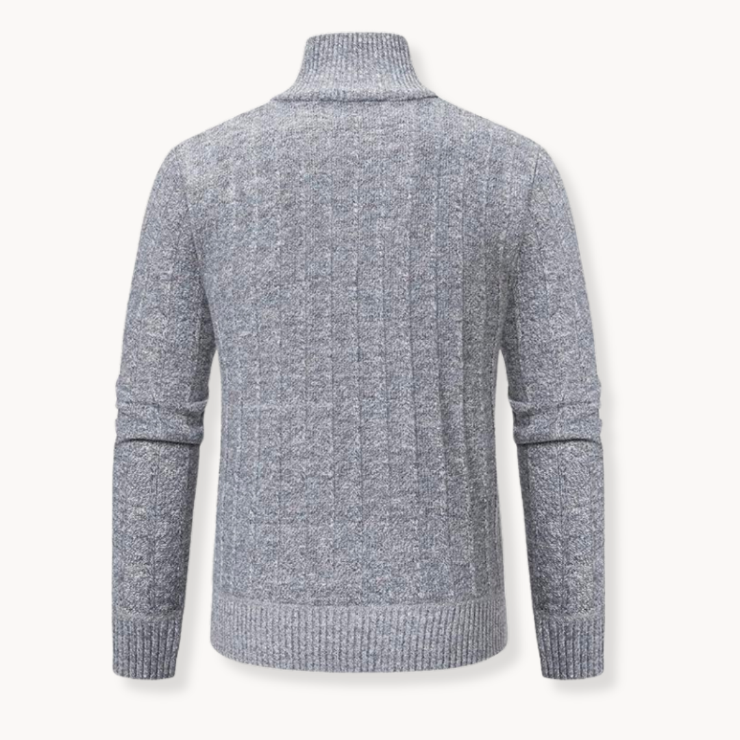 Men's Ribbed Quarter-Zip Jumper | Slim Fit