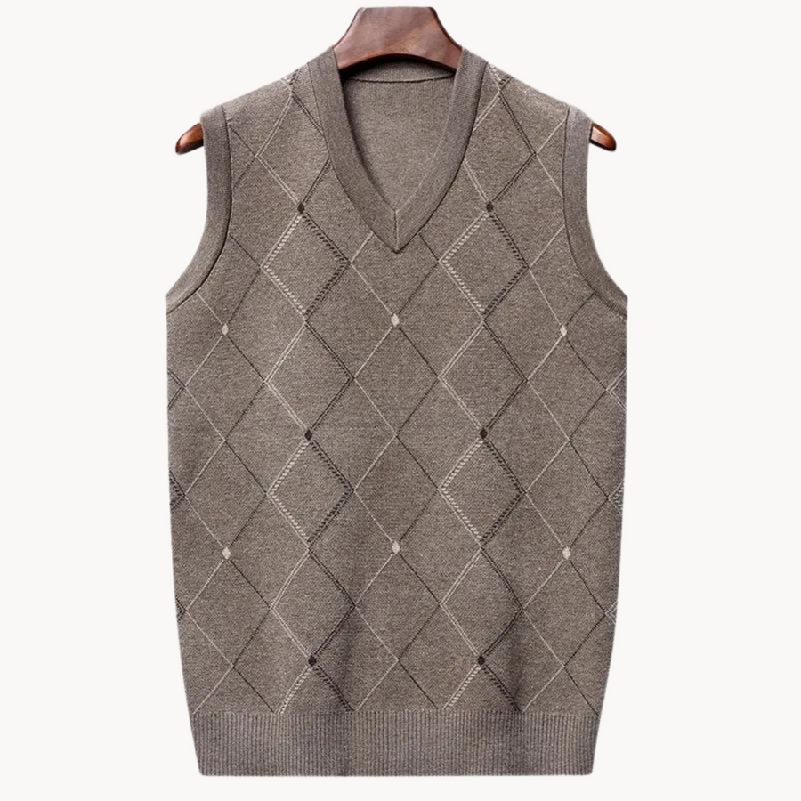 Men's Diagonal Knit Vest | Marrett