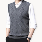 Men's Diagonal Knit Vest | Marrett