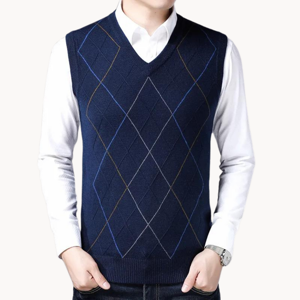 Men's Diagonal Knit Vest | Giorgos