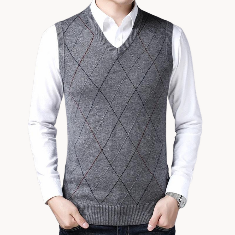 Men's Diagonal Knit Vest | Giorgos