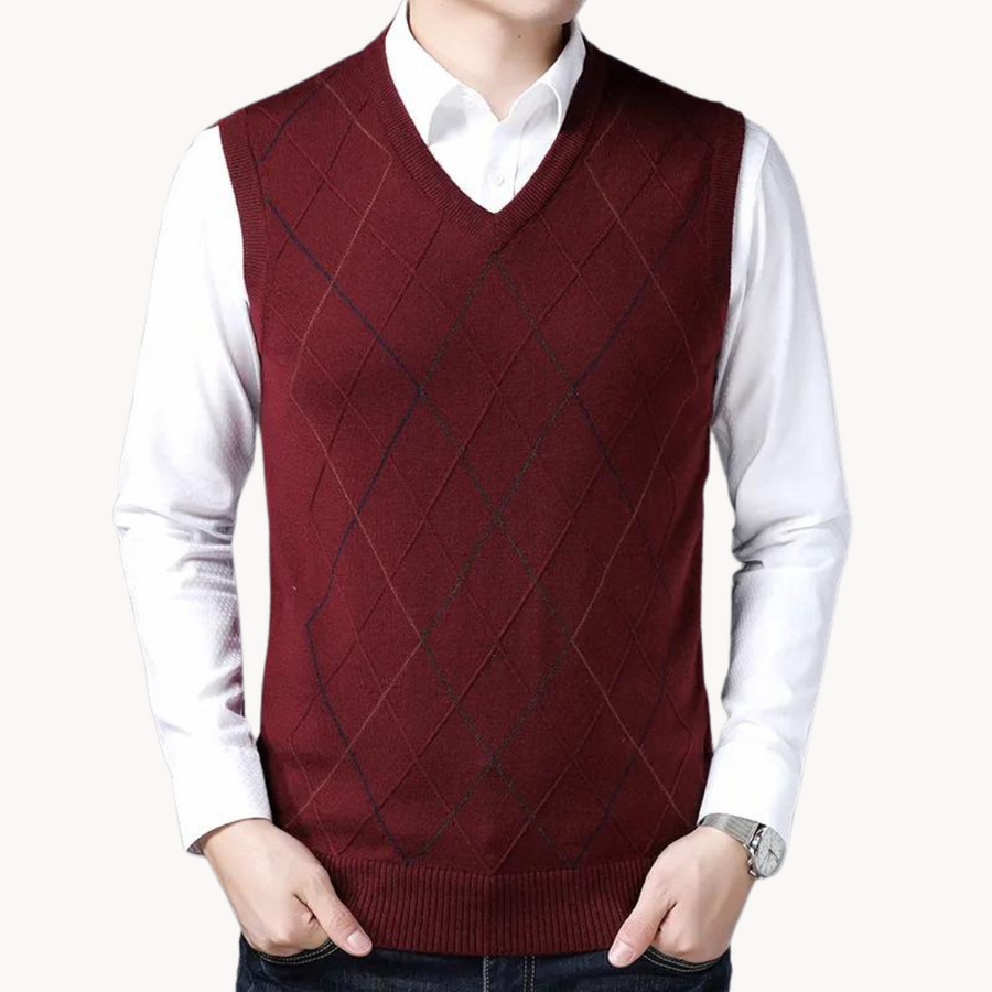 Men's Diagonal Knit Vest | Giorgos