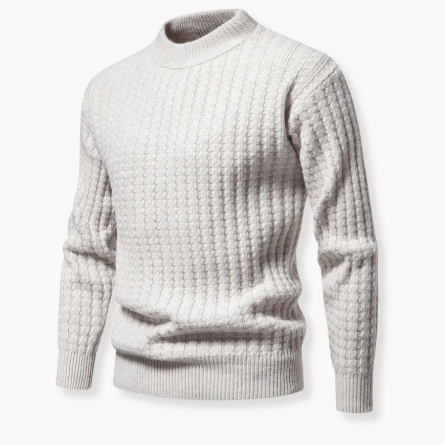 Men's Waffle Knit Crew Jumper | Stavros