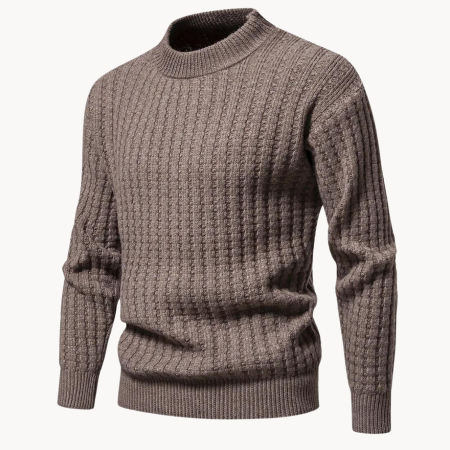Men's Waffle Knit Crew Jumper | Stavros