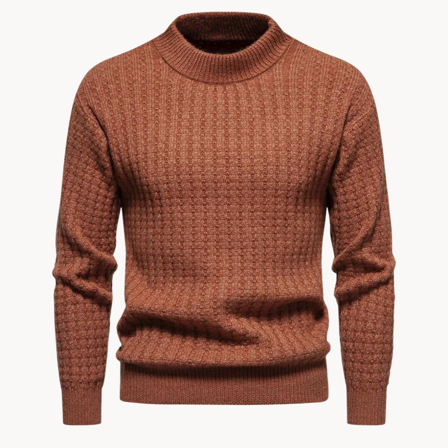 Men's Waffle Knit Crew Jumper | Stavros