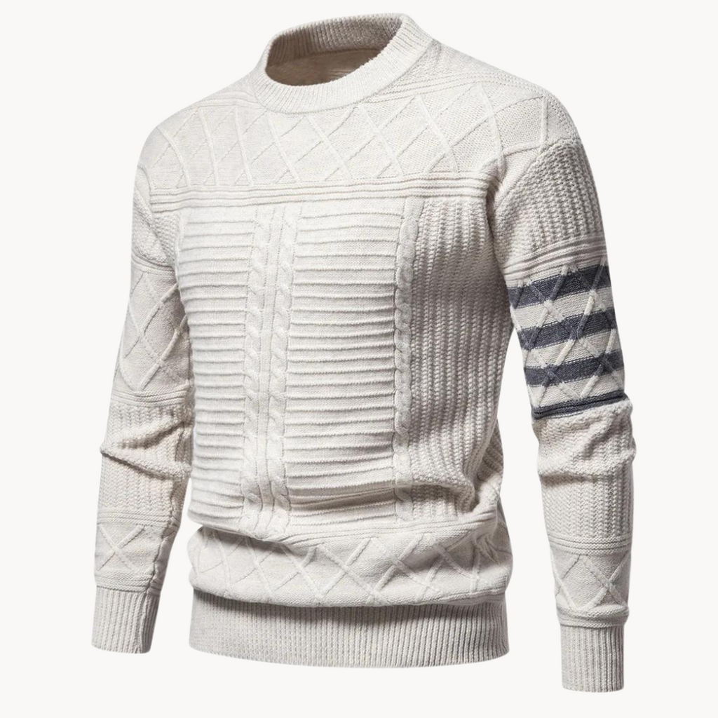 Men's Cable Knit Crewneck Jumper | Lev