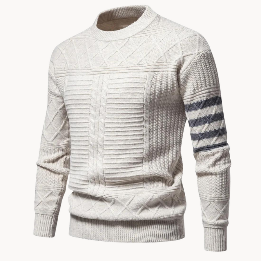 Men's Cable Knit Crewneck Jumper | Lev