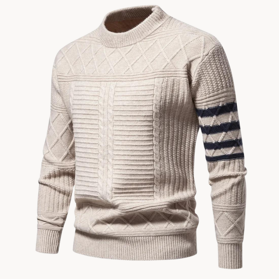 Men's Cable Knit Crewneck Jumper | Lev